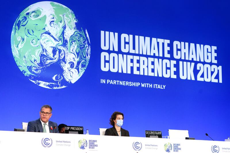 Last year’s Cop26 talks in Glasgow ended with countries pledging to limit global temperature increases to 1.5C above pre-industrial levels. Photograph: Jane Barlow/PA