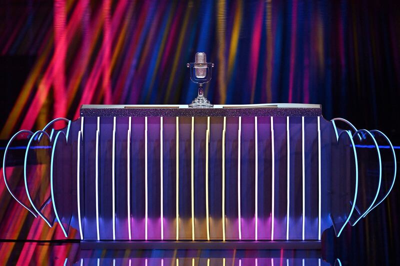 The Eurovision trophy, on display before the announcement of tonight's semi-final results, is not destined for Irish hands this year. Photograph: Paul Ellis/AFP