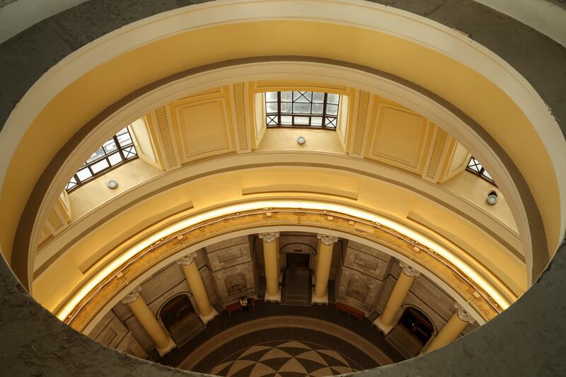 Four Courts restoration: looking down from the upper dome. Photograph: Enda O’Dowd