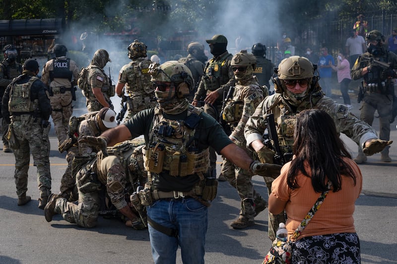 Chicago is one of several cities where Trump has deployed or threatened to deploy the national guard to help police the immigration crackdown. Photo by Scott Olson/ Getty Images