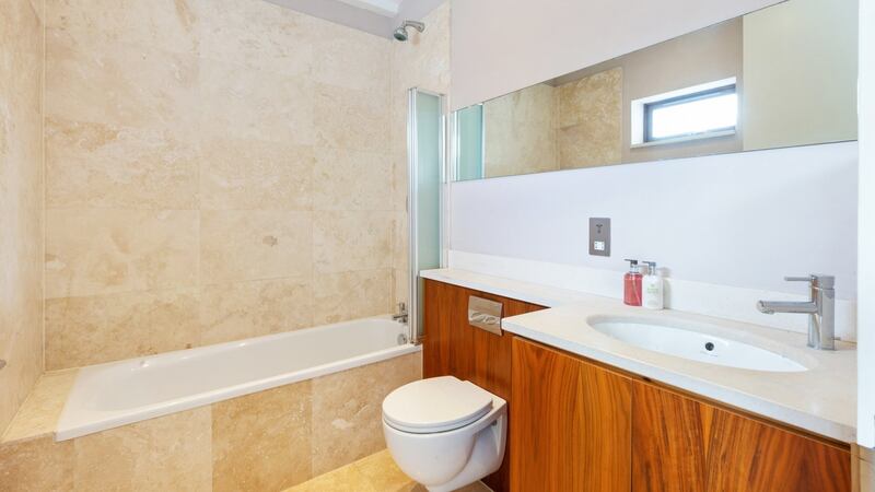 The bathroom.