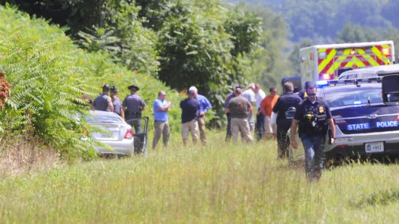 Vester Flanagan’s car is seen off Highway I-66 in Fauquier County, Virginia on Wednesday after the shootings. Photograph: Reuters