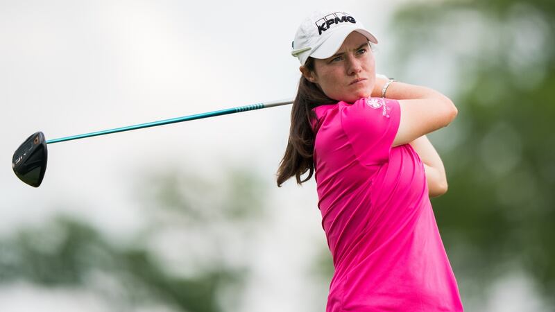 Leona Maguire hits her tee shot on the third hole during the first round for the 65th KPMG Women’s PGA Championship at Hazeltine National Golf Club  in Chaska, Minnesota last summer. Photograph: Darren Carroll/PGA of America via Getty Images