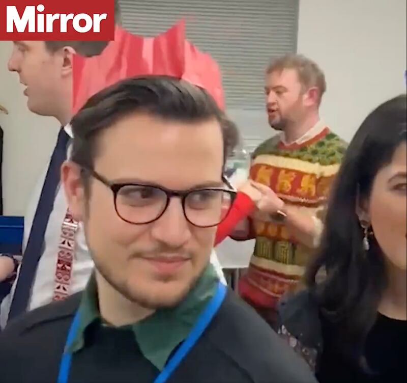 Screengrabs from the partygate video at Conservative Party HQ during Covid lockdown, recently acquired by the Mirror Group. Credit: Daily Mirror