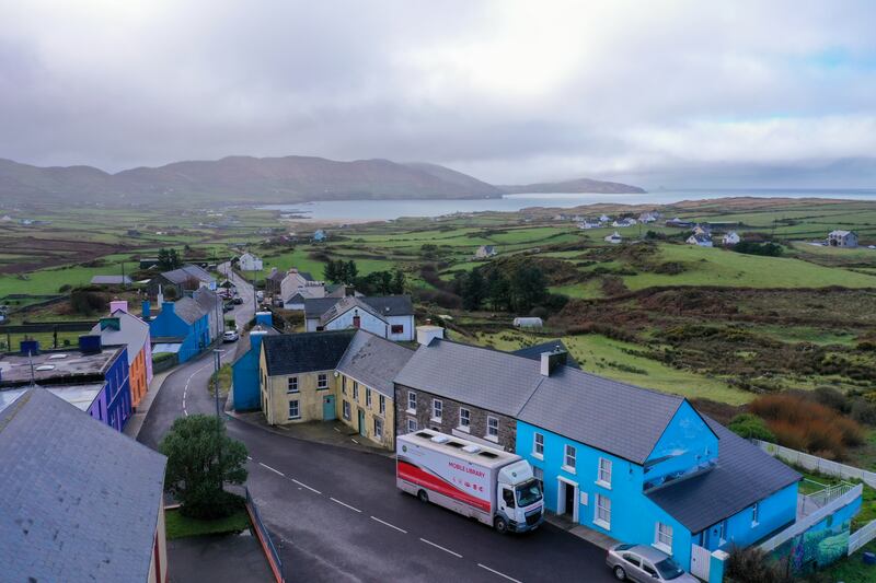 The mobile library parks up at Allihies village. Photograph: Enda O'Dowd