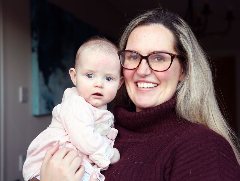 Emma Morgan, originally from Skerries in north Co Dublin, with her baby daughter Penny in Newry, Co Down. Photograph: Stephen Davison 