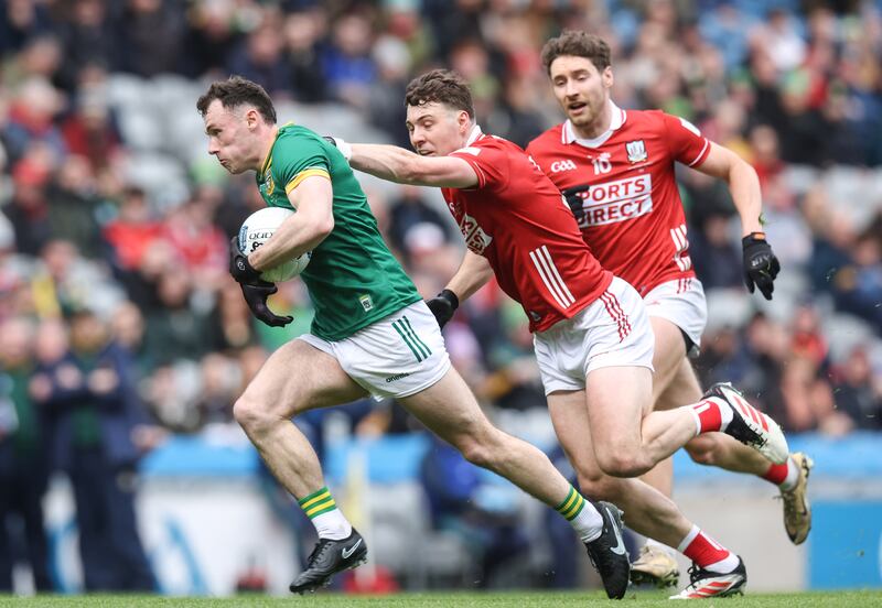 Jordan Morris of Meath pulls clear of Cork's Daniel O'Mahony during last month's National Football League Division Two final at Croke Park. Photograph: Tom Maher/Inpho