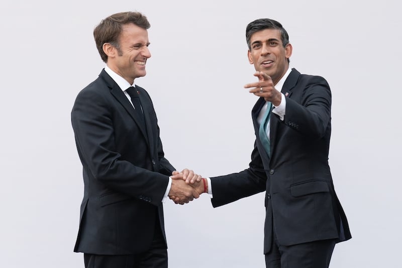 Rishi Sunak has moved quickly, for example, to establish a warm relationship with French president Emmanuel Macron. Photograph: Getty Images