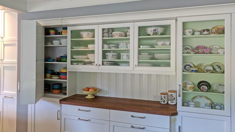 An innovatively engineered set of hinged shelving  doubles the amount of shelving you can install within a standard unit.