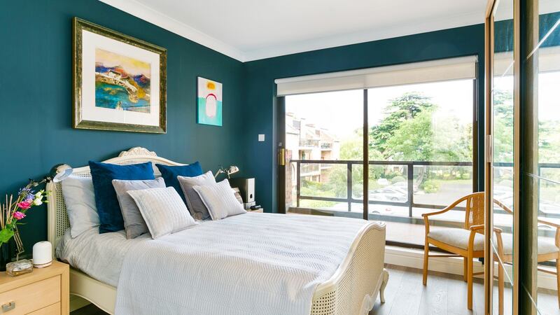 Stylishly painted bedroom