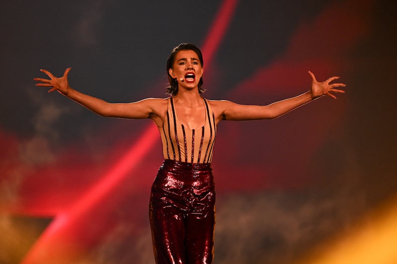Georgian singer Mariam Shengelia, representing Georgia with the song Freedom. Photograph: Fabrice Coffrini/AFP via Getty Images