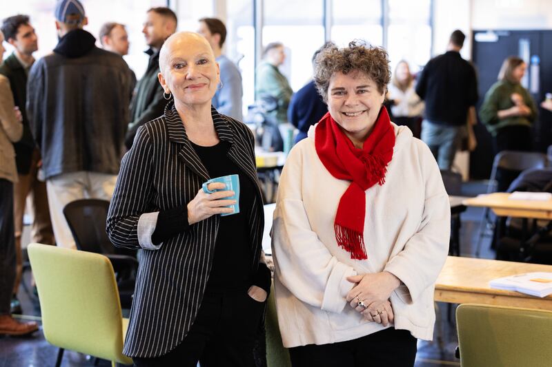Children of the Sun: Hilary Fannin and Lynne Parker on the first day of rehearsals. Photograph: Ailbhe O’Donnell/Abbey Theatre