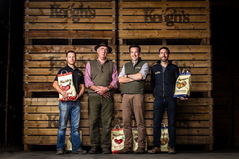 Derek, Peter, Tom and Ross Keogh of Keogh's potatoes and crisps. Photograph: Philip Doyle/Irish Country Magazine
