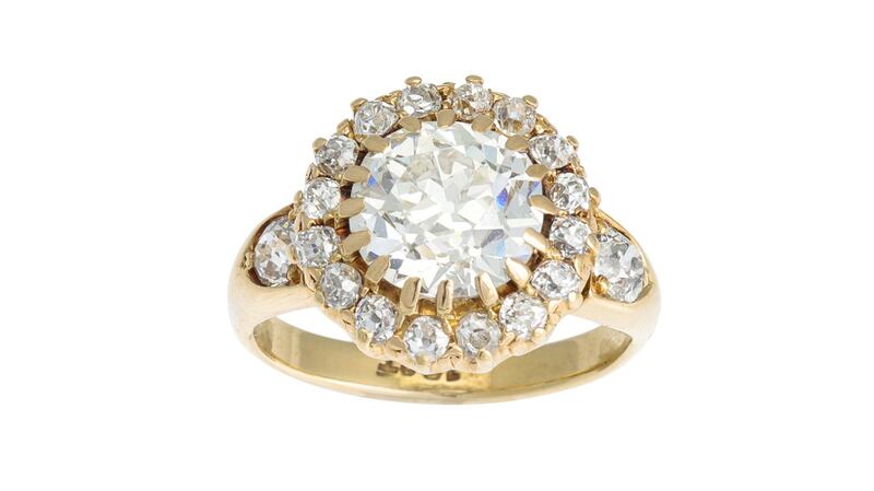 Antique diamond cluster ring with centre 2.15ct diamond, €8,000-€12,000.