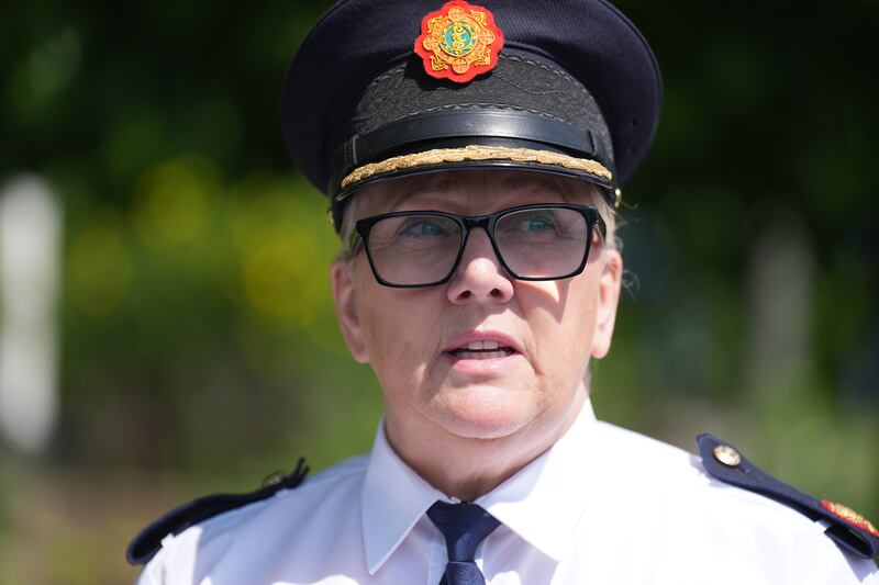 Assistant Commissioner Paula Hilman  speaking to the media following the incident at Fairgreen Shopping Centre in Carlow town where a man died after shooting himself on Sunday evening. Photograph: Niall Carson/ PA Wire 