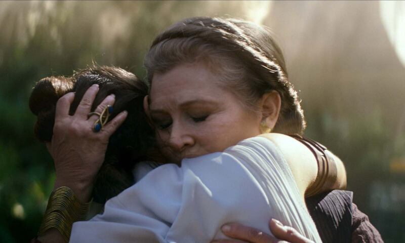 Star Wars: The Rise of Skywalker –  Daisy Ridley with the late Carrie Fisher in the new film