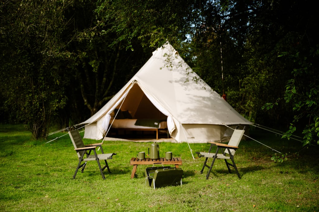 Bell-tents at Mount Congreve Gardens, Co Waterford, where you can sleep in step with nature