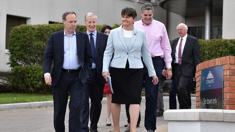 DUP leader Arlene Foster at the Stormont Hotel.