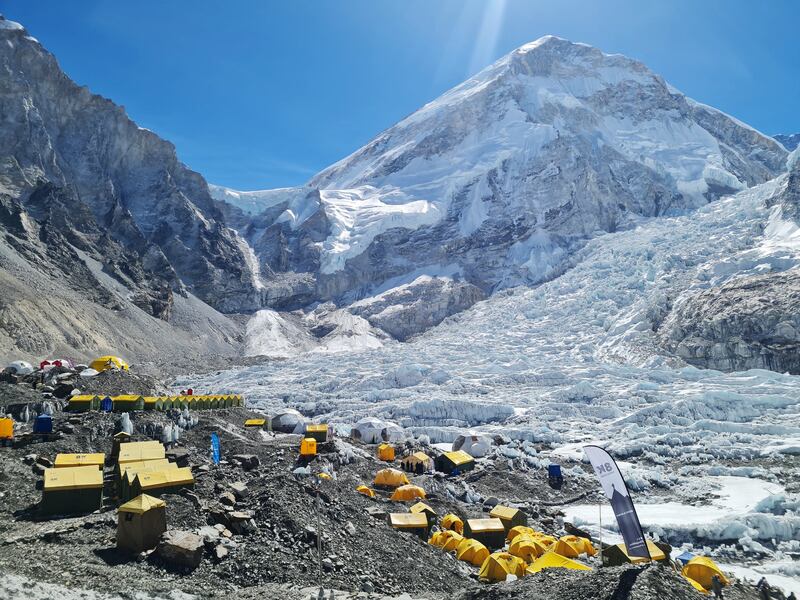 Tents at Everest Base Camp. Photograph: Purnima Shrestha/AFP via Getty Images