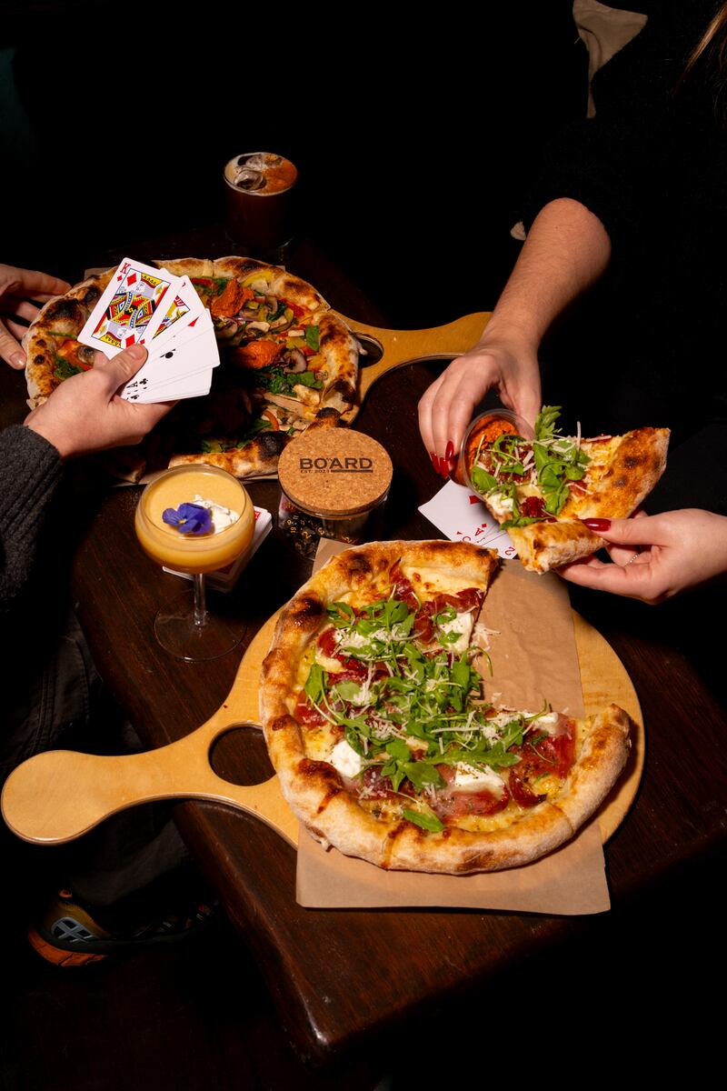 Cocktails and pizza at Board.