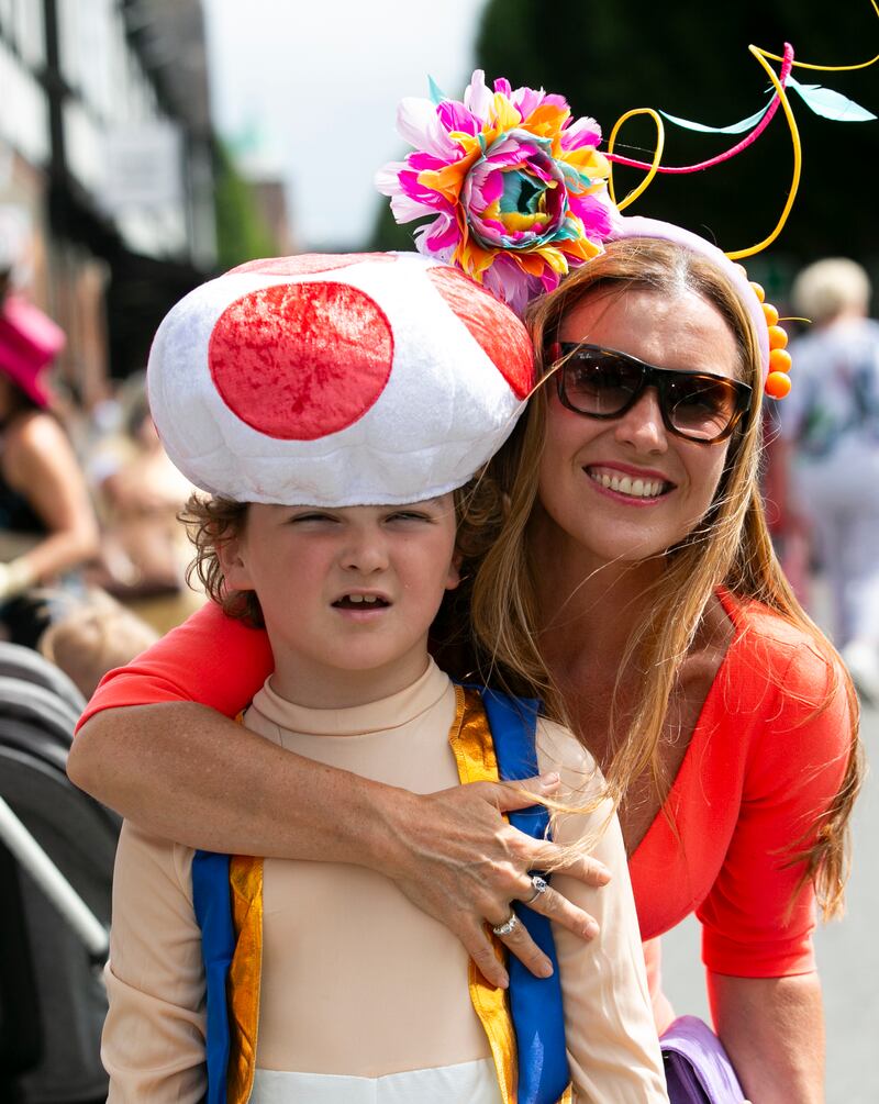 Rita Kerwin and her son Matthew Tolan (7) from Sandymount 
during Best Dressed at the RDS Dublin Horse Show. Photograph: Gareth Chaney/Collins