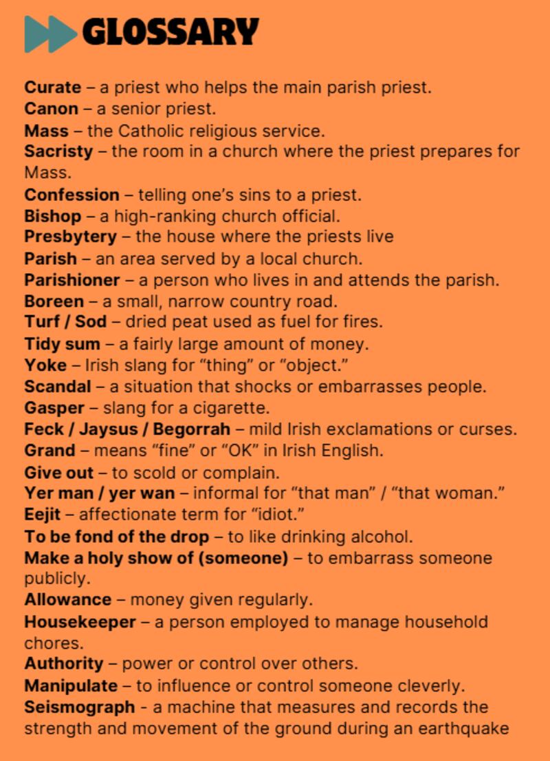 Glossary of terms for Cultur Slovensko production of Moll compiled by Mary Coyne