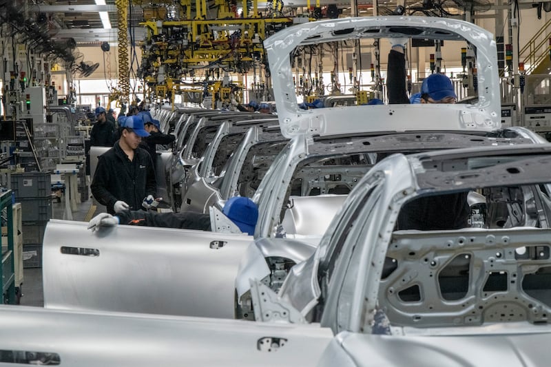 A Zeekr electric car factory in Ningbo, China. Photograph: Gilles Sabrié/New York Times                      