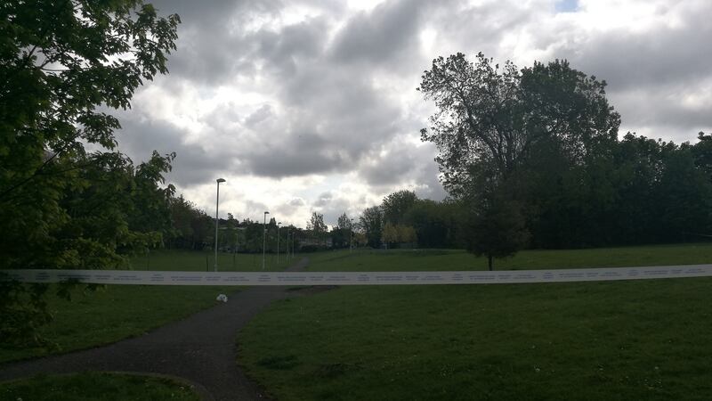 Gardai have cordoned off the scene where the teenager was found.  Photograph: Colin Gleeson