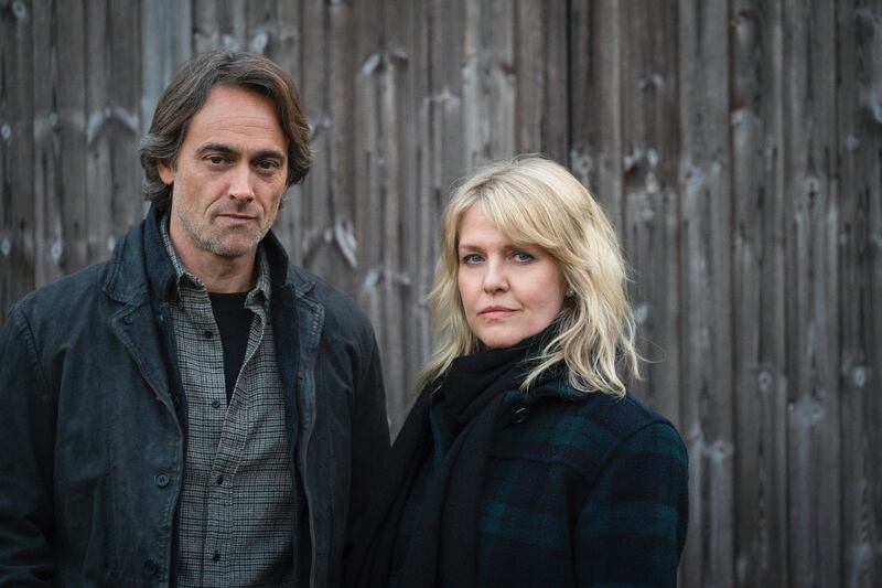 Shetland: Stuart Townsend and Ashley Jensen. Photograph: Jamie Simpson/Silverprint Films/BBC