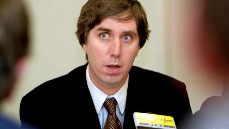 John Delaney pictured in September 2002 at an FAI press conference at the Red Cow Hotel when he was  treasurer. Photograph:  Morgan Treacy/Inpho
