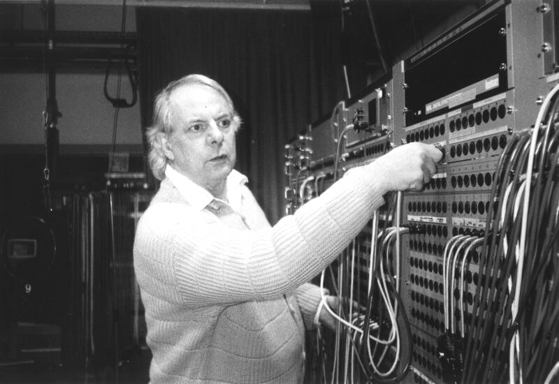 Karlheinz Stockhausen in 1994 during production of the Electronic Music from FRIDAY from LIGHT. Photograph: Kathinka Pasveer