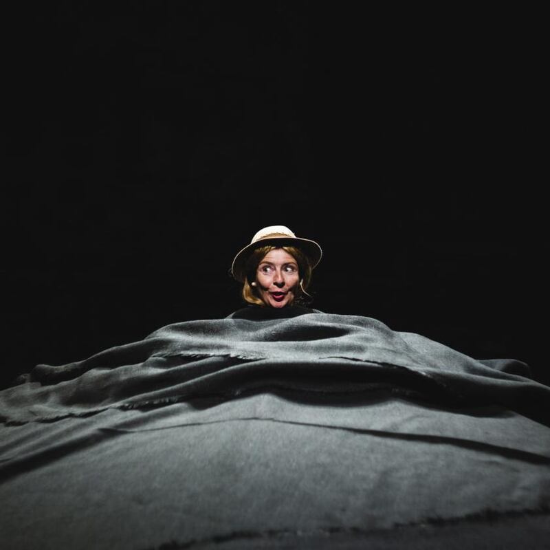 Sandra O Malley as Winnie in Blue Raincoat Theatre Company’s production of Samuel Beckett’s Happy Days. Photograph: Peter Martin