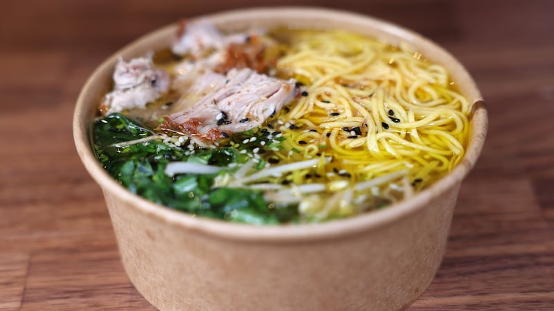 The popular ramen at Bhonn Space, Blackrock Market, Blackrock, Co Dublin. Photograph: Dara Mac Dónaill