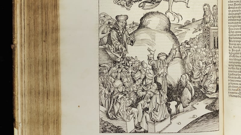 Nuremberg Chronicles, the most elaborate coffee-table book of its day. Dating from 1493, at  Sotheby’s auction