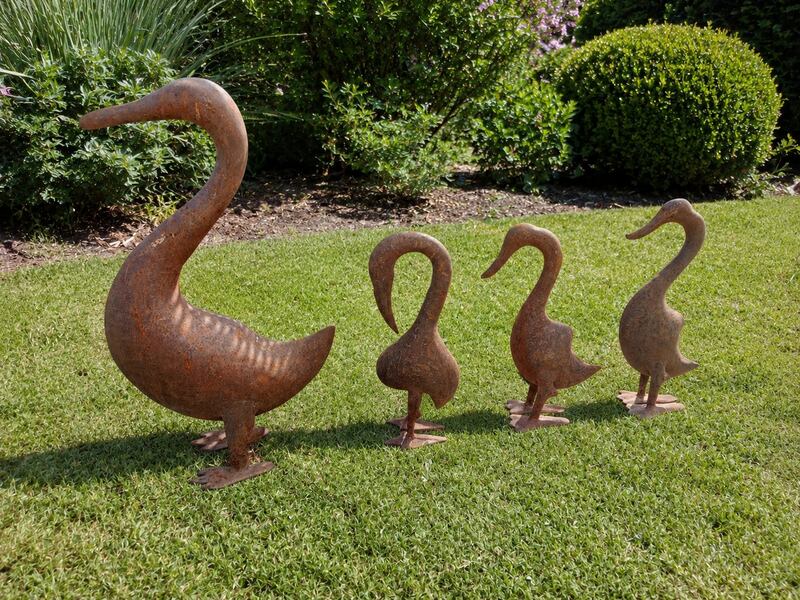 Cast-iron ducks at Victor Mee Summer Garden Sale