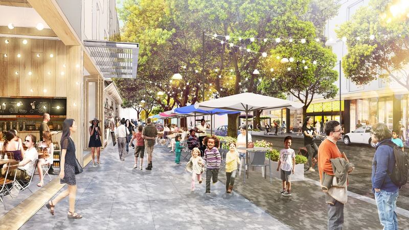 The planned Facebook village   in Menlo Park, California will include 1,500 apartments, a grocery store, a pharmacy, a hotel, a cultural center, public parks, a shopping centre and – of course – copious amounts of office sapce. Photograph: Facebook/Reuters