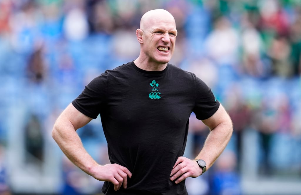 Ireland forwards coach Paul O’Connell before the Six Nations round five game against Italy. Photograph: Matteo Ciambelli/Inpho
