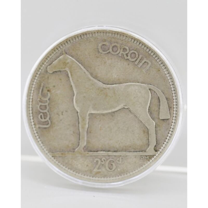 One of the Irish silver free state florin coins (€30-€50) at Matthews auction on April 14th