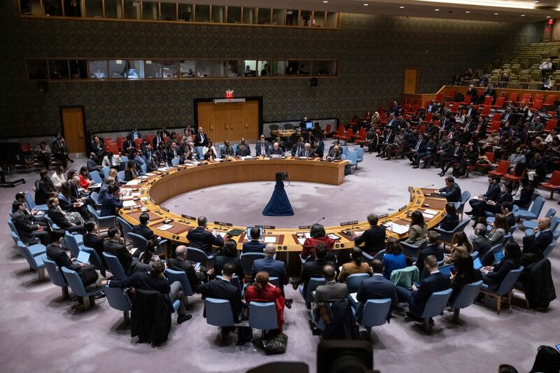 The UN Security Council adopted a resolution calling for the immediate acceleration of aid deliveries to civilians in Gaza. Photograph: Yuki Iwamura/AP