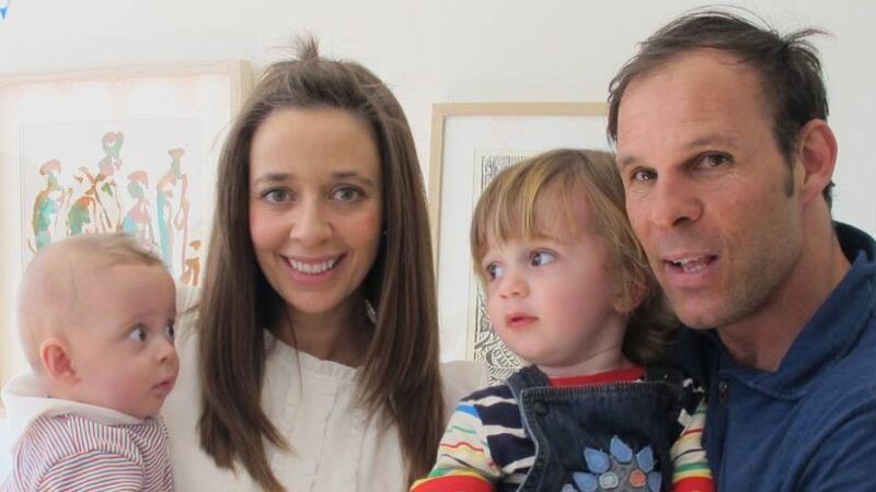 Elaine Ní Bhraonáin and Dean Gravenstein with their children, Odhrán and Tristan.
