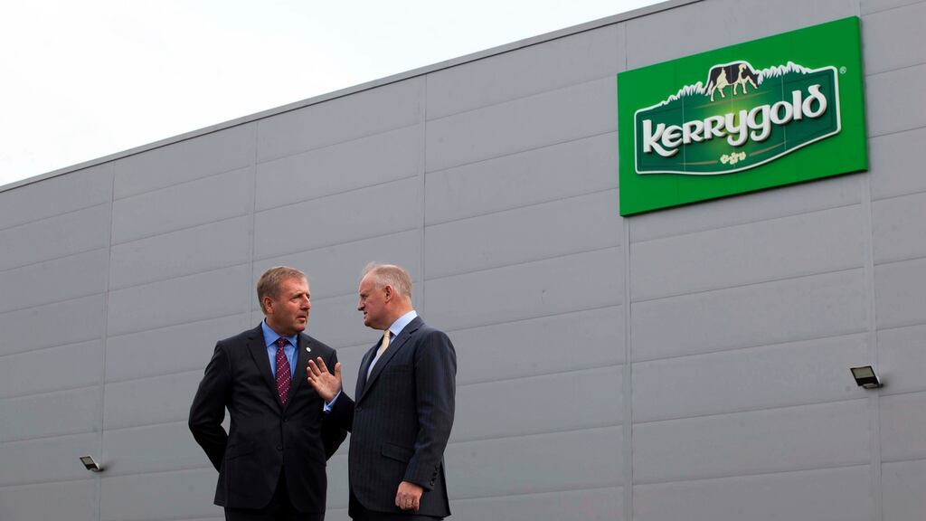 Minister for Agriculture Michael Creed and Kevin Lane, Ornua CEO, at the opening of Kerrygold Park in Mitchelstown, Co Cork