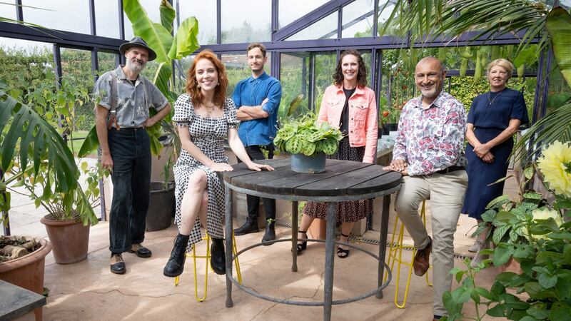 The  ‘Your Garden Made Perfect’ team of designers with series presenter  Angela Scanlon