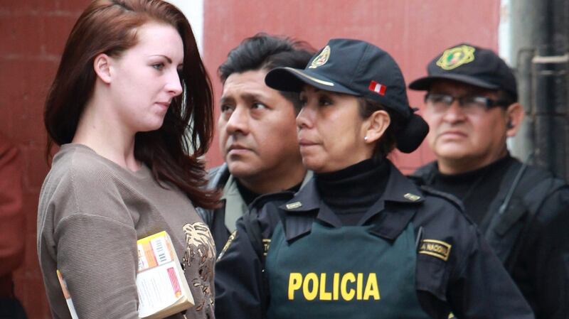 Michaella McCollum entering the Sarita Colonia jail  in 2013.  Photograph: EPA/Paolo Aguilar