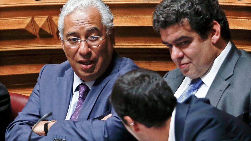 The leader of Portuguese Socialist Party, António Costa (left), during a parliamentary debate on the government’s policy programme  on Monday. Costa is expected to become prime minister. Photograph: Antonio Cotrim/EPA