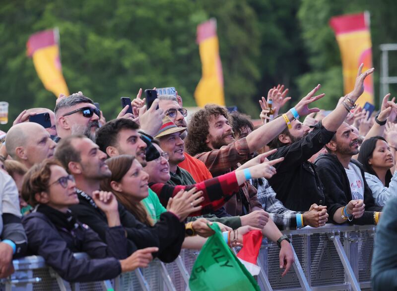 Pearl Jam fans enjoying the show at Marlay Park on Saturday. Photograph: Alan Betson
