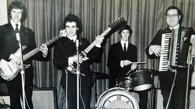 Stephen Travers (far left) in a band as a teenager. Photograph: courtsey Stephen Travers