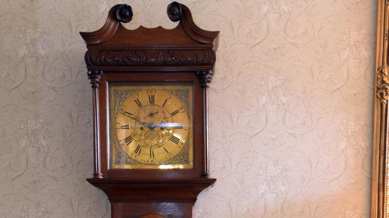 My dad’s old grandfather clock in the hall  keeps perfect time and its tick tock heartbeat lulls anyone who sits near it into a deep silence.  Photograph: Cyril Byrne