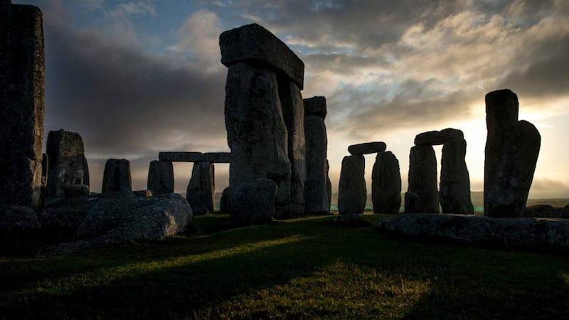 A section of the stone circle of Stonehenge near Amesbury, England: Laser-based topography was used to map the site to an unprecedented accuracy, but a new survey also used radar and magnetometers to see metres down below the surface. Photograph: Andrew Testa/the New York Times