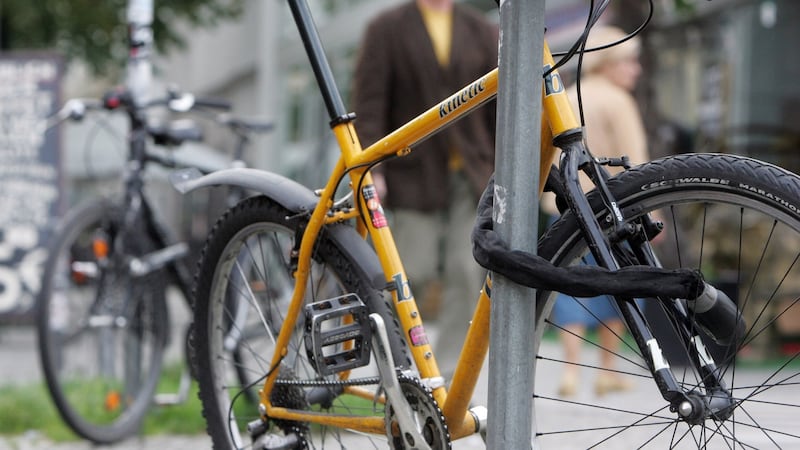 Making your bike impossible to rob is impossible so you just want to make it harder to rob than the bike next to it. Photograph:   John MacDougall/AFP/Getty Images)