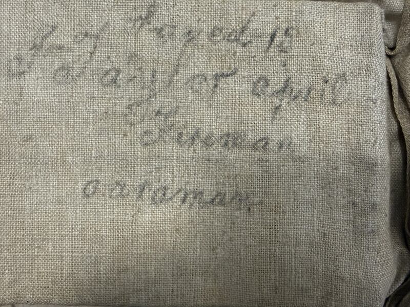 Signatures on the life jacket worn by Laura Mabel Francatelli. Photograph: Henry Aldridge & Son